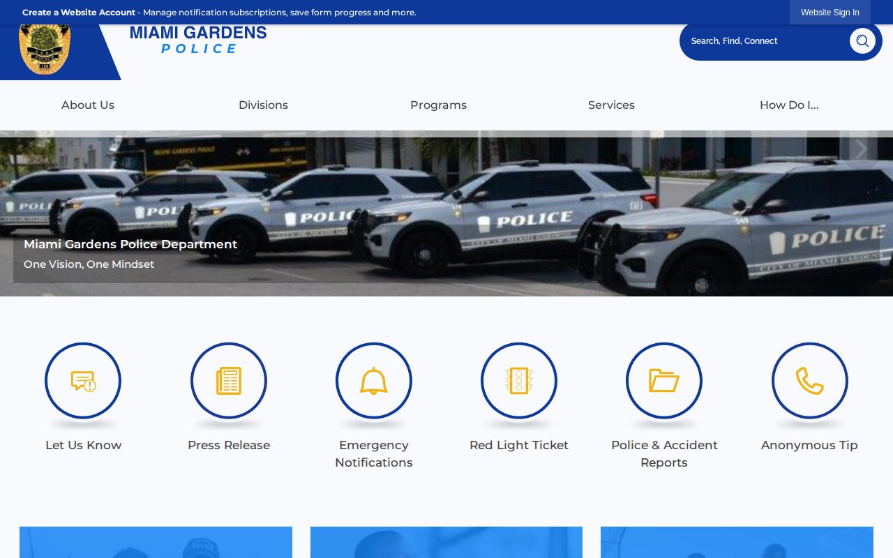 Official Miami Gardens Police Department webpage